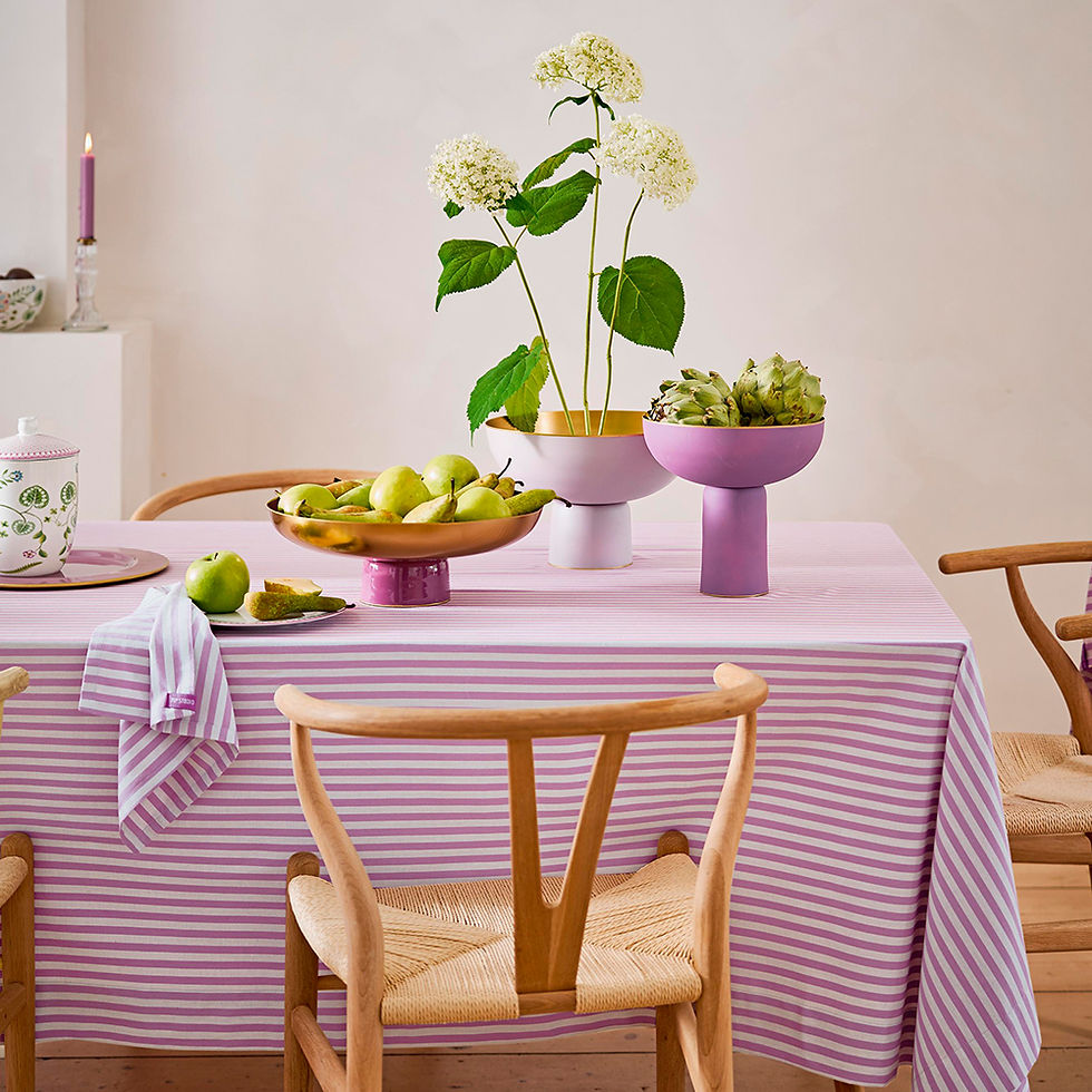 bandeja alta metal violeta decoração