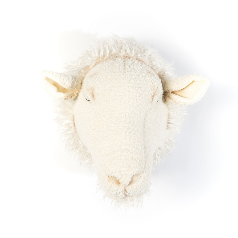 cabeças de parede, cabeças de pelúcia, cabeça parede pelúcia, cabeça wild and soft, cabeça animal, animal de parede, ovelha