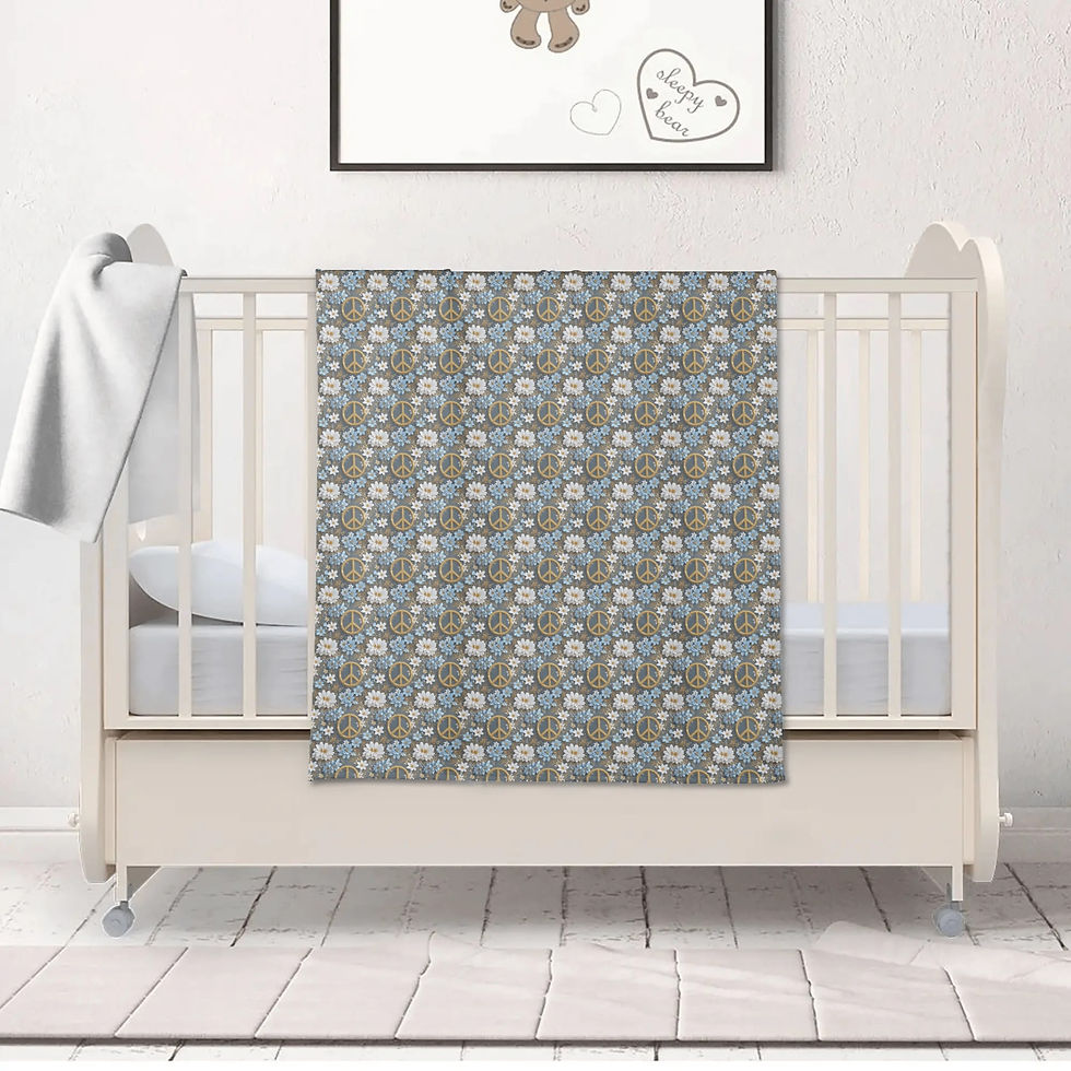 lyllybee Peace & Love Best Soft Flannel Breathable Blanket 4 Sizes for Kids