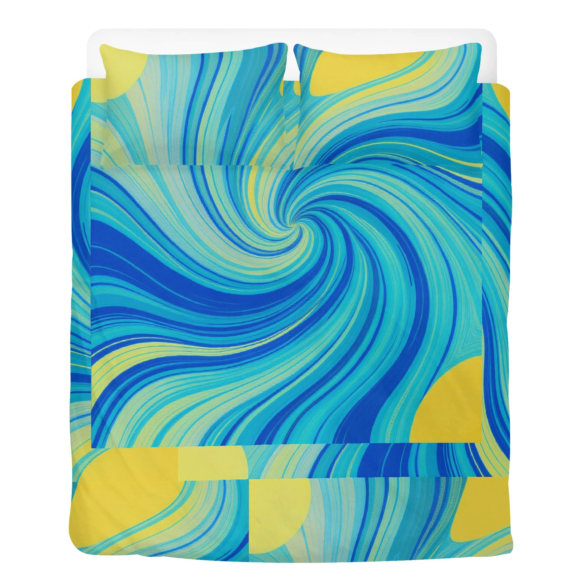 Lyllybee Azure Currents 3-Piece Duvet Set