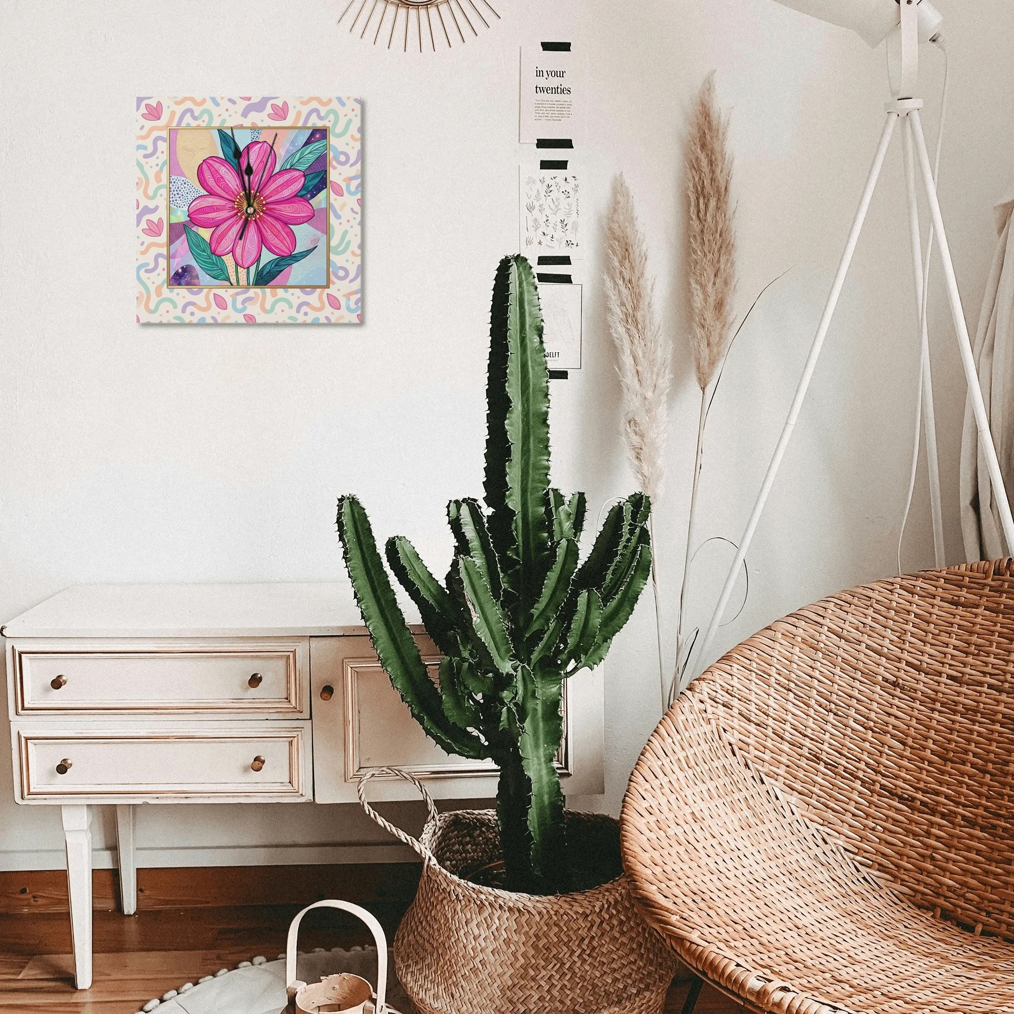 Lyllybee Celestial Petals Wall Clock