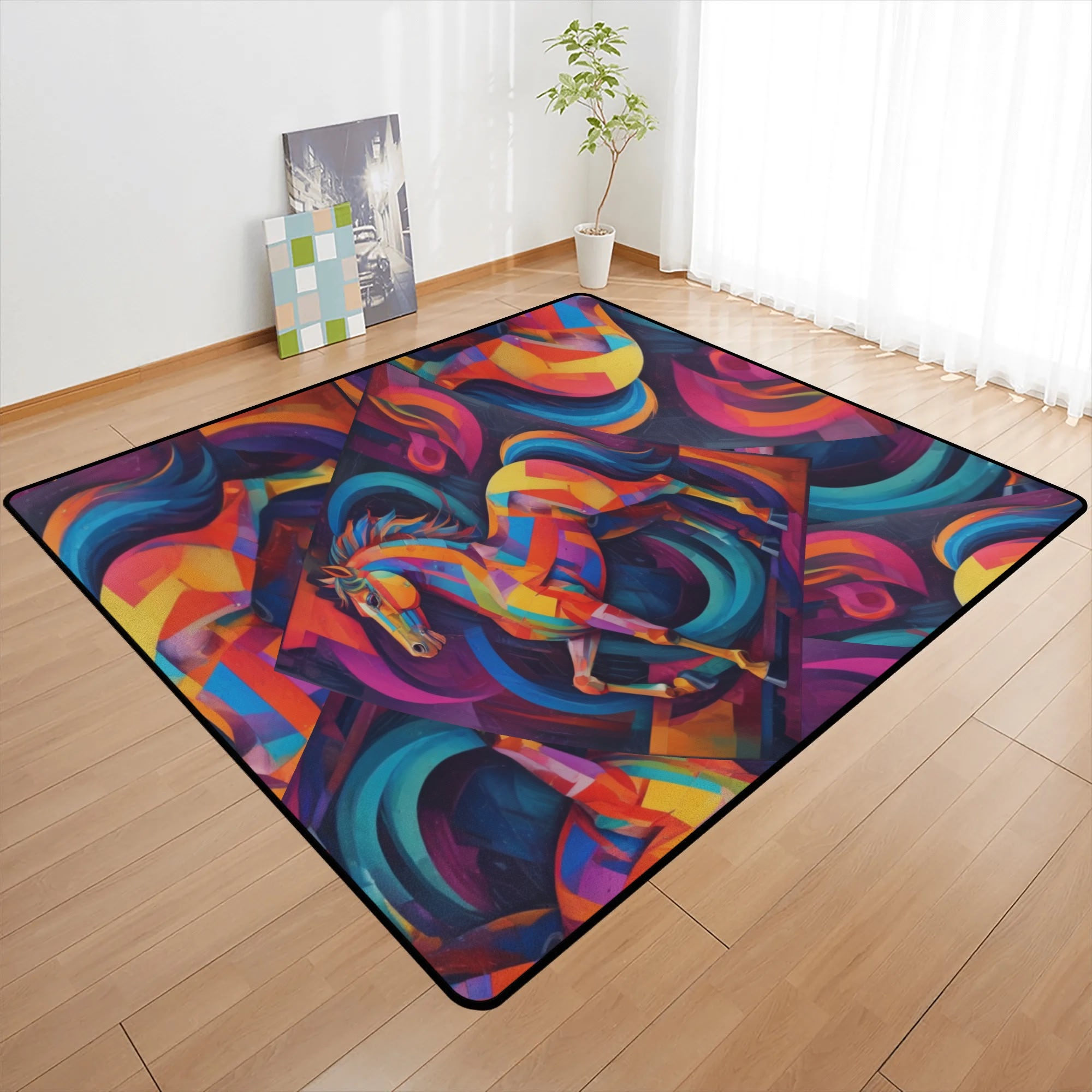 Lyllybee Equine Motion Expressionist Statement Rug
