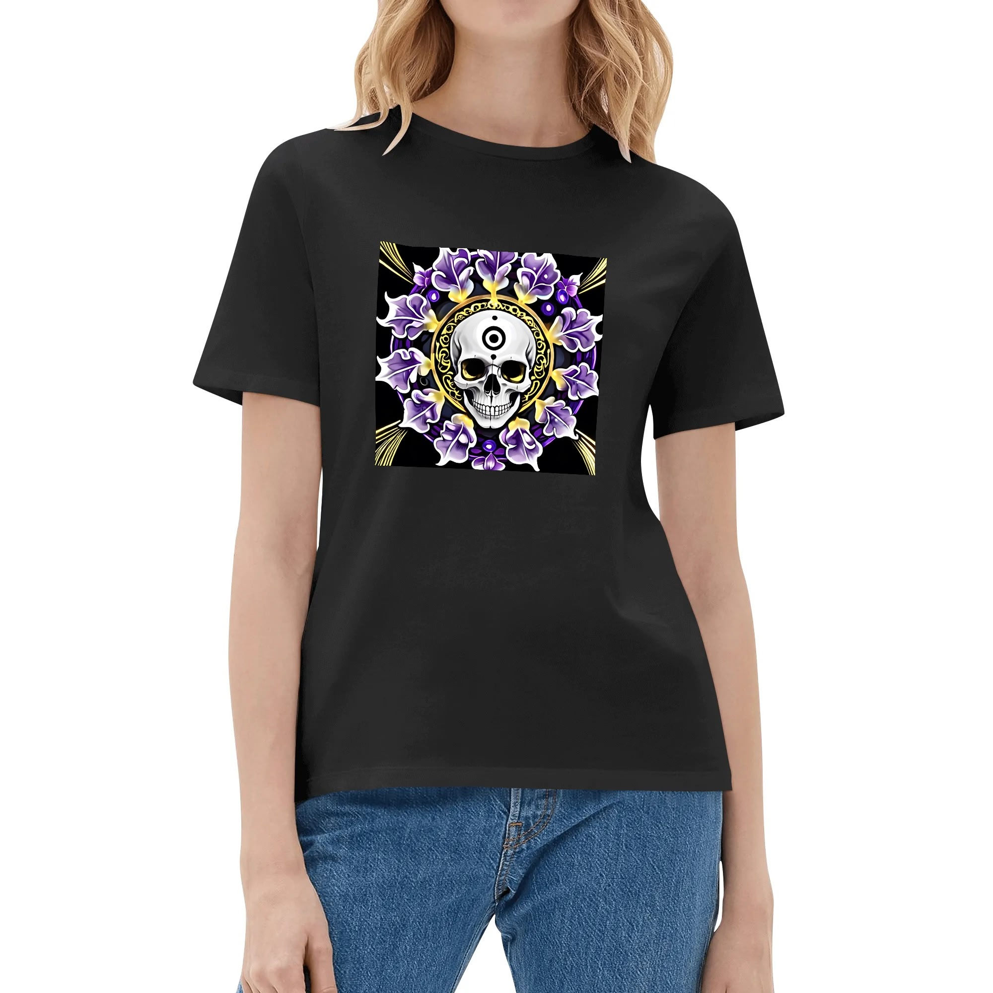 Lyllybee Purple Lilac Evil Eye Surrealist Skull Tee