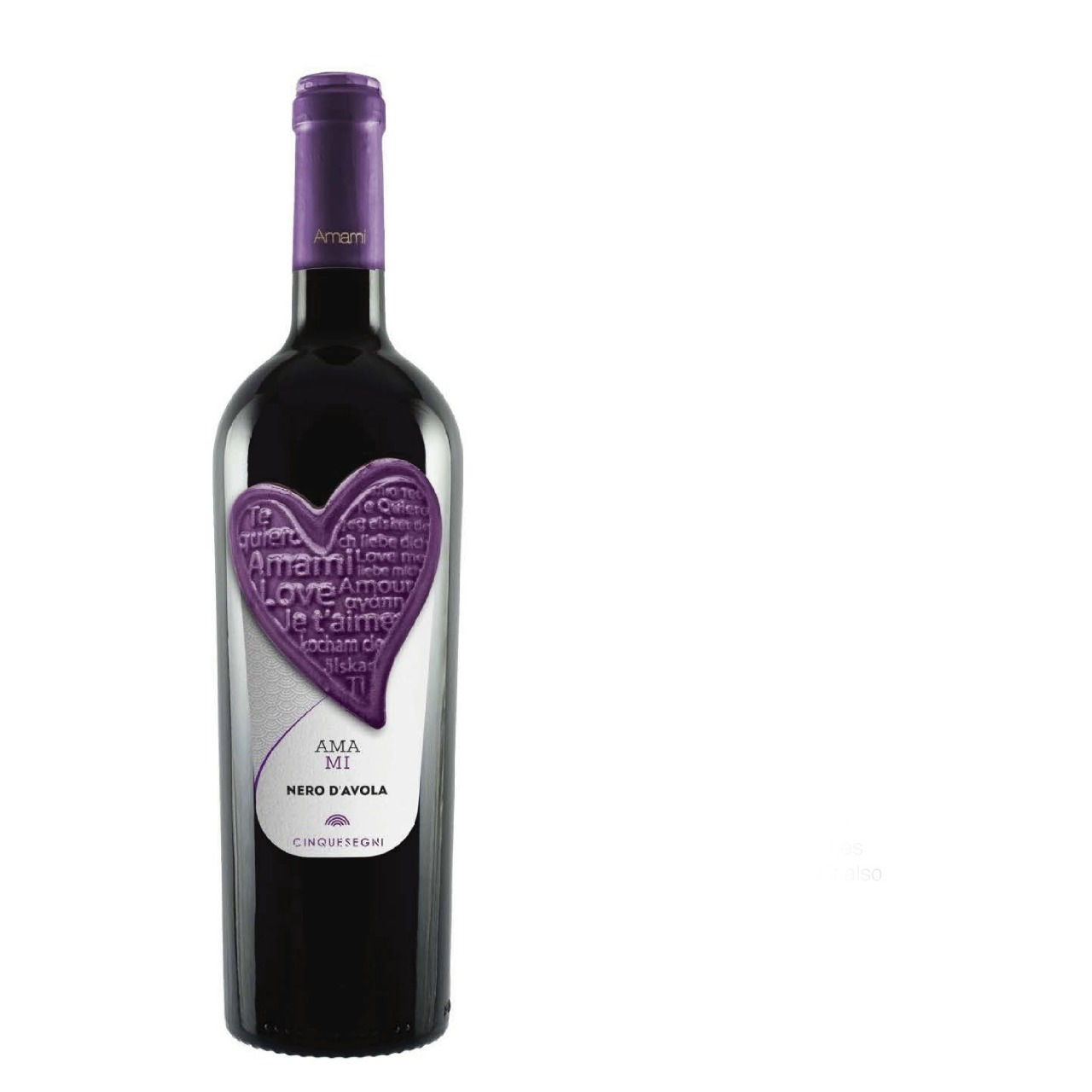 Vinos AMAMI Italia con etiqueta de cerámica