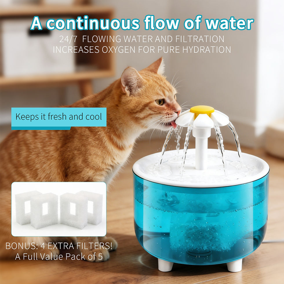 Thumbnail: Pet Water Fountain with 4 Filters Auto Filter USB Electric Cat Drinker Bowl 1200