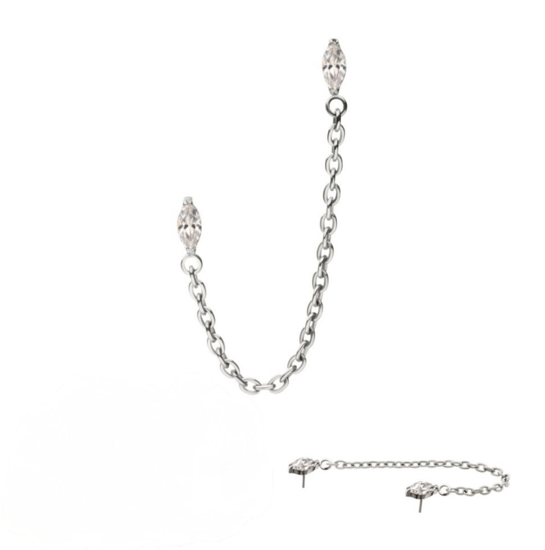 Double Marquise with Chain Threadless