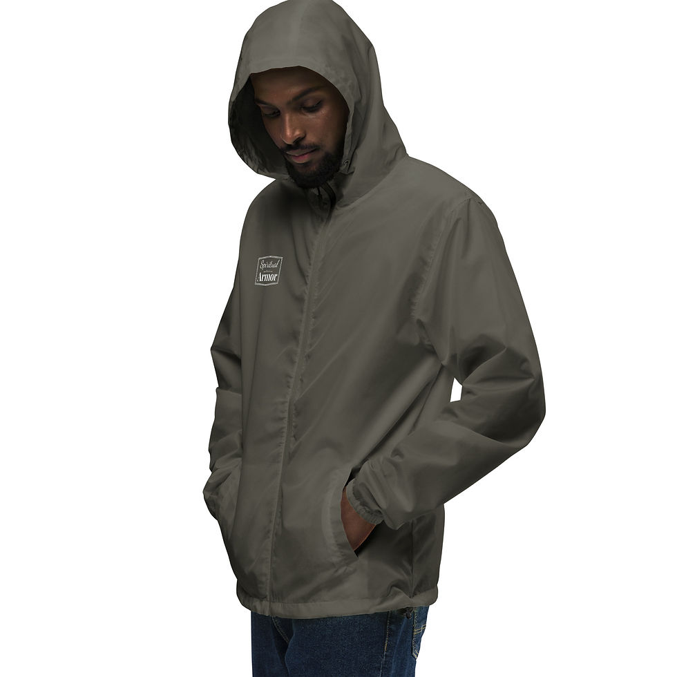Thumbnail: Prayer Warrior Unisex lightweight zip up windbreaker