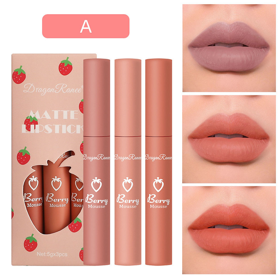 Miniatura: 3 Pcs Strawberry Velvet Lip Glaze Set for Women