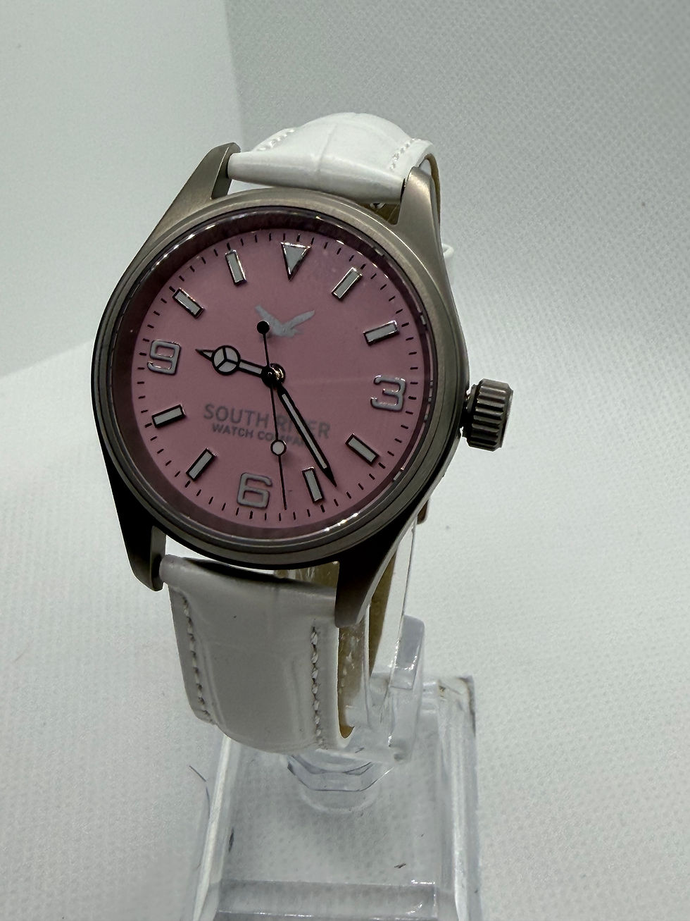 Thumbnail: Ladies 36 mm quartz, pink leather
