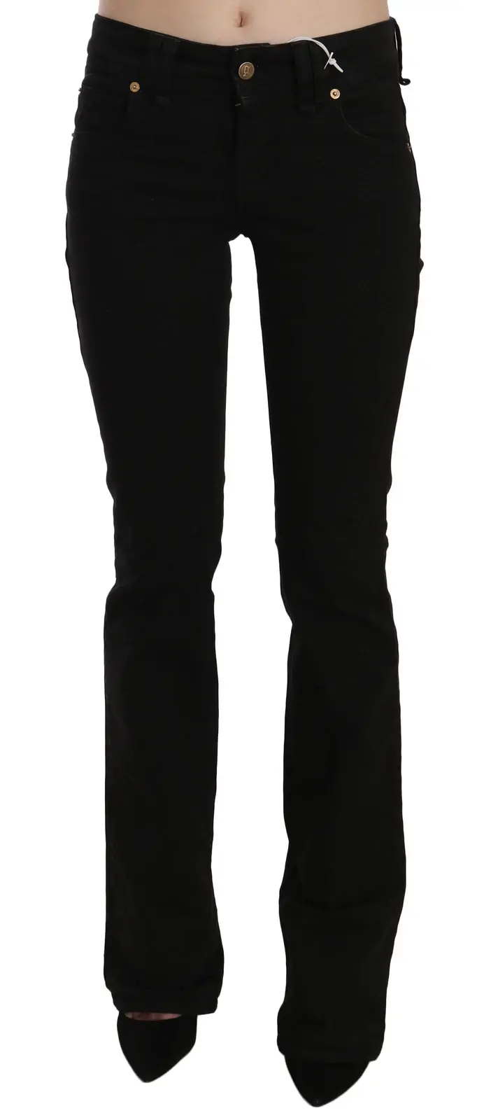 John Galliano Black Low Waist Slim Leg Skinny Denim Casual Pants Jeans