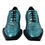 Thumbnail: Dolce & Gabbana Blue Leather Derby Block Heels Dress Shoes