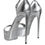 Thumbnail: Dolce & Gabbana Silver Leather Platform Keira Sandals Shoes