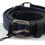 Thumbnail: Costume National Black Blue Leather Silver Logo Belt