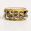 Thumbnail: Dolce & Gabbana Yellow Leather Cuff Studded Embellished Bracelet
