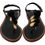 Thumbnail: Dolce & Gabbana Black Leather Coins Flip Flops Sandals Shoes