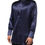 Thumbnail: Dolce & Gabbana Navy Silk Long Sleeve Mandarin Collar Shirt