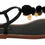 Thumbnail: Dolce & Gabbana Black Leather Coins Flip Flops Sandals Shoes