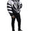 Thumbnail: Dolce & Gabbana Black White Stripes Hooded Puffer Jacket