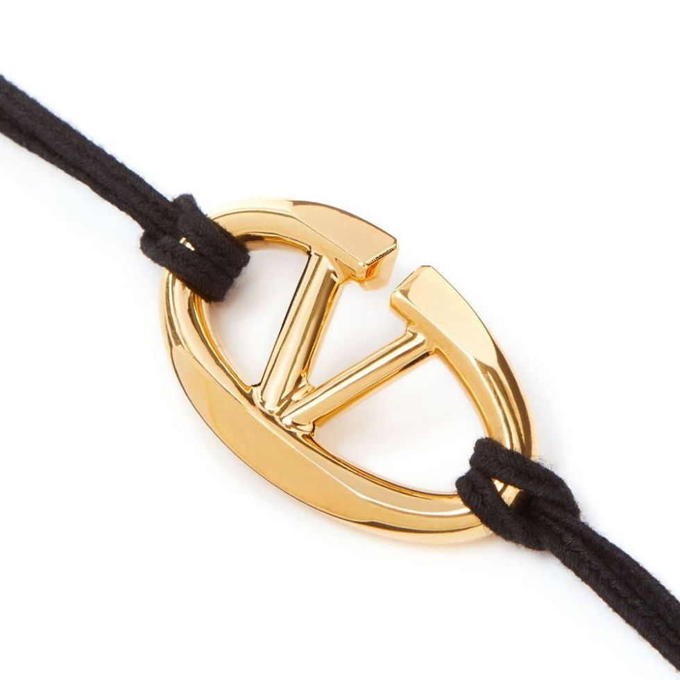 Thumbnail: Valentino Garavani Black Cotton Bracelet