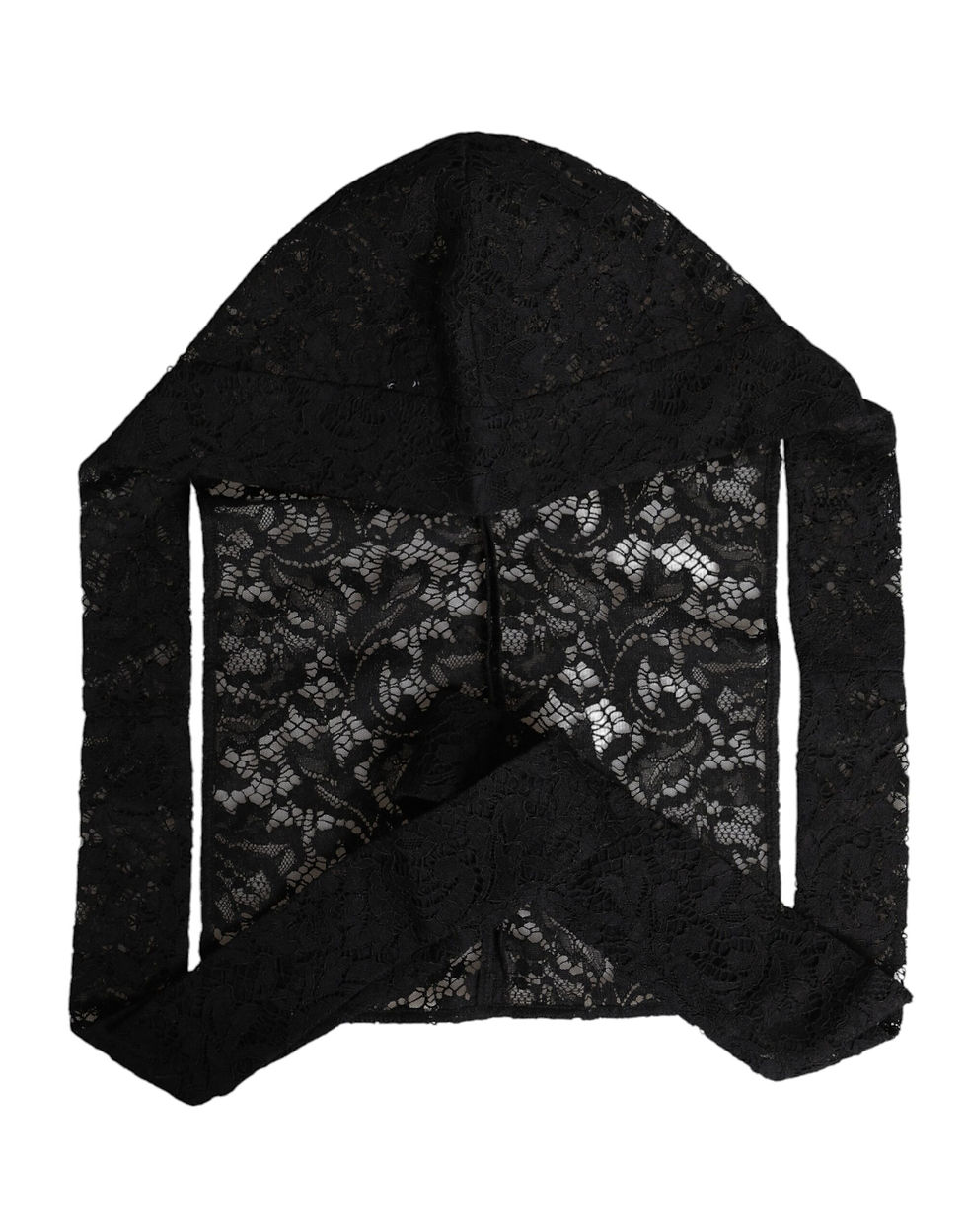Thumbnail: Dolce & Gabbana Black Floral Lace Whole Head Wrap Hat