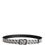 Thumbnail: Dolce & Gabbana White Black Logo Leather Metal Buckle Belt
