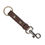 Thumbnail: Dolce & Gabbana Brown Plain Leather Silver Brass Keyring Holder Keychain