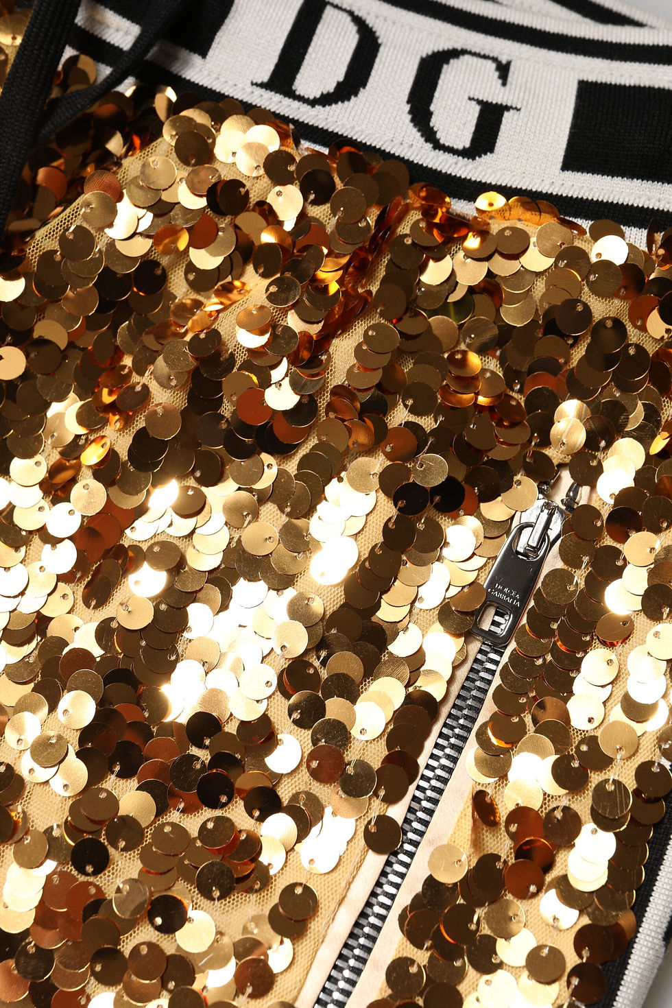 Thumbnail: Dolce & Gabbana Metallic Gold DG Logo Sequined Jogger Pants