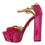Thumbnail: Dolce & Gabbana Pink Velvet Crystal Ankle Strap Sandals Shoes