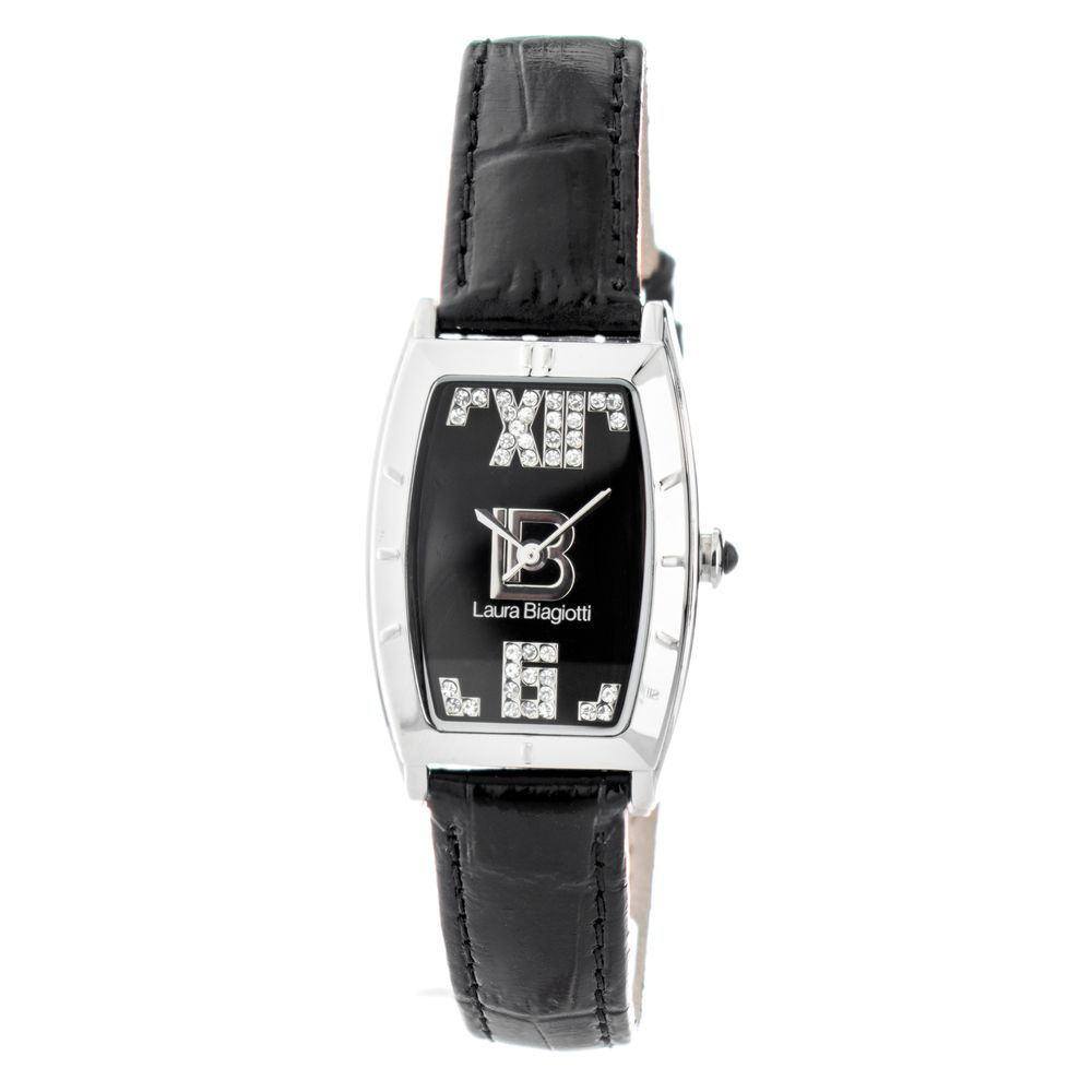 Laura Biagiotti Black Leather Dress Watch