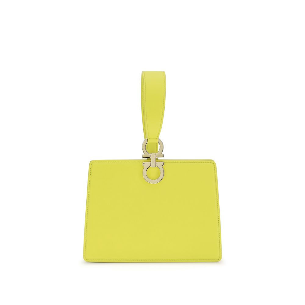 Ferragamo Bicolor Calf Leather Bos Taurus Clutch Bag