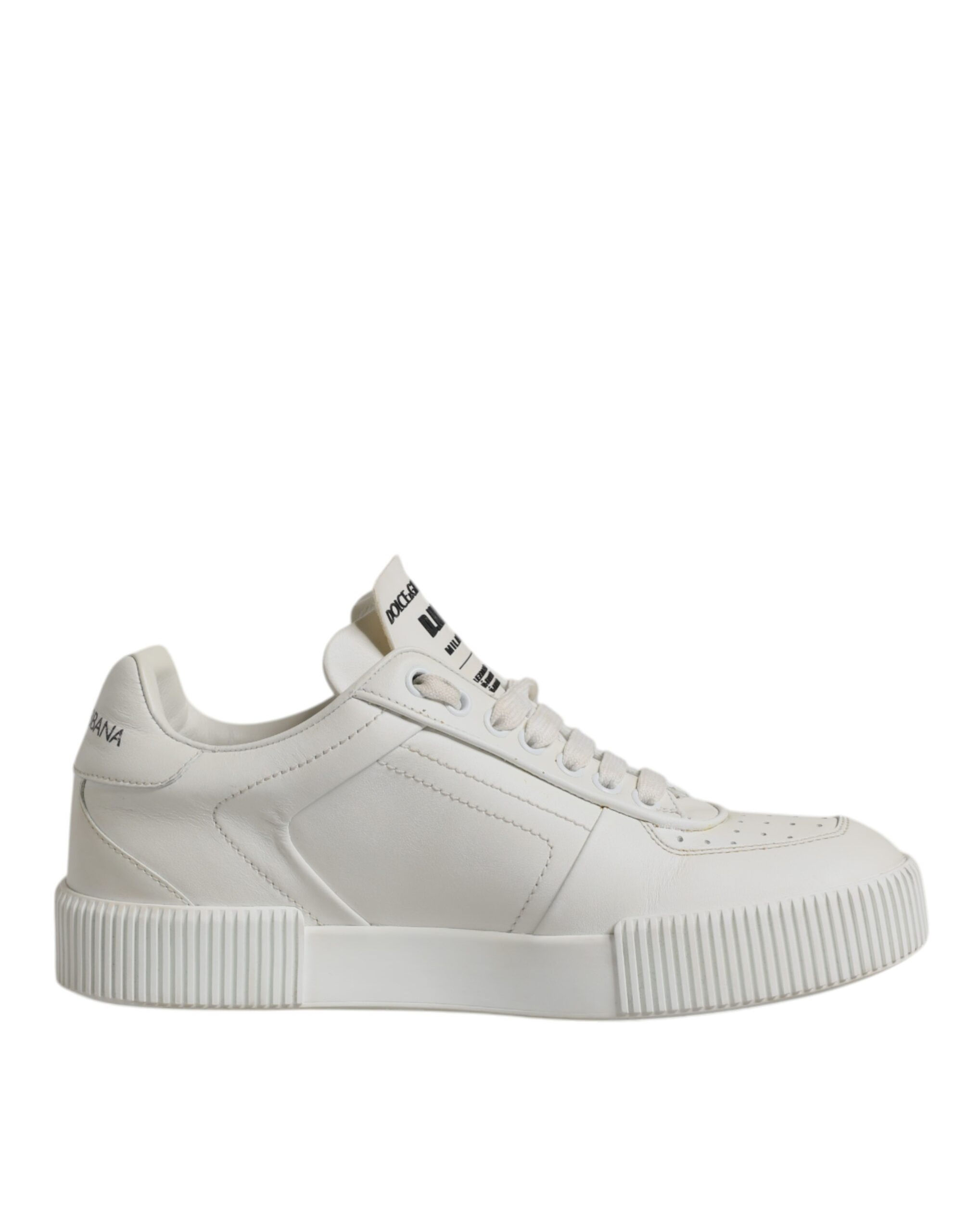 Dolce & Gabbana White Miami Leather Low Top Sneakers Shoes