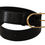 Thumbnail: Dolce & Gabbana Black Embossed Leather Gold Tone Metal Buckle Belt