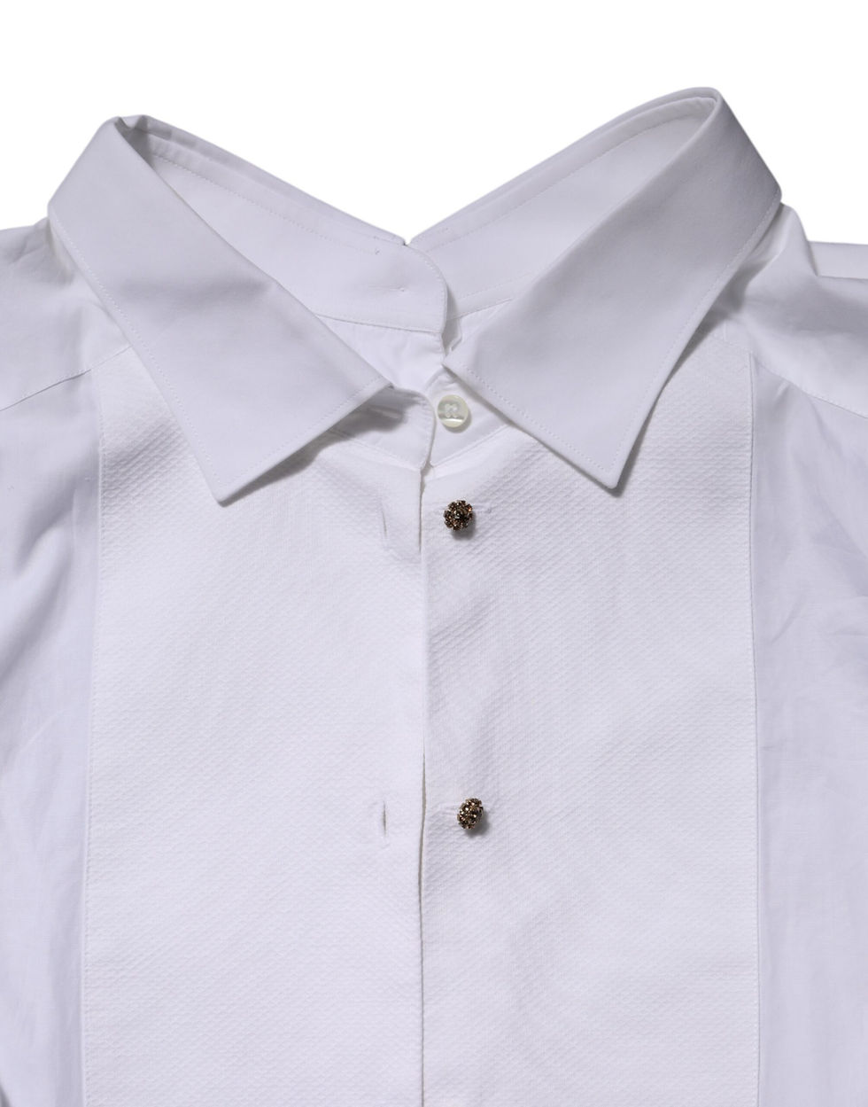 Thumbnail: Dolce & Gabbana White Cotton Long Sleeves Formal Top Shirt