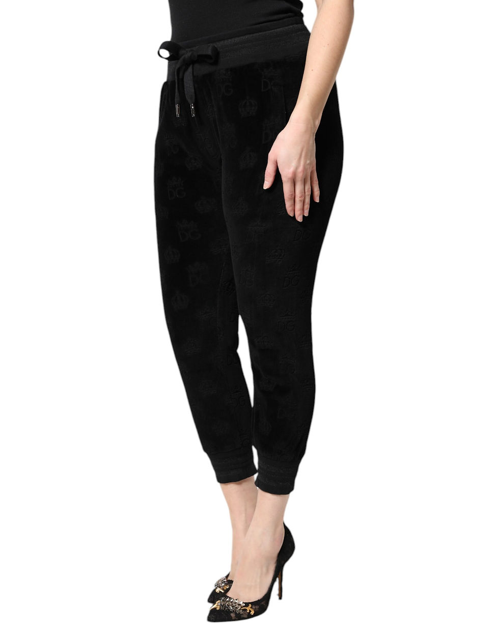 Thumbnail: Dolce & Gabbana Black All-Over DG Logo Print Jogger Pants