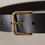 Thumbnail: Dolce & Gabbana Black Calf Leather Gold Tone Logo Metal Buckle Belt