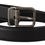Thumbnail: Dolce & Gabbana Black Plain Leather Vintage Logo Metal Buckle Belt