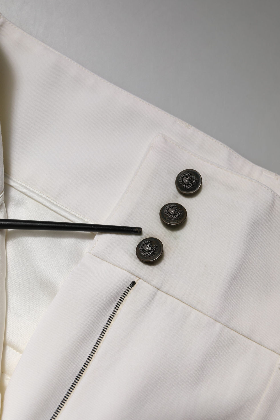 Thumbnail: Dolce & Gabbana White Wool High Waist Tapered Pants
