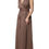 Thumbnail: Peserico Brown Sleeveless Deep V-neck A-line Long Maxi Dress
