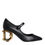 Thumbnail: Dolce & Gabbana Black Leather Logo Heels Mary Janes Pumps Shoes