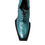 Thumbnail: Dolce & Gabbana Blue Leather Derby Block Heels Dress Shoes