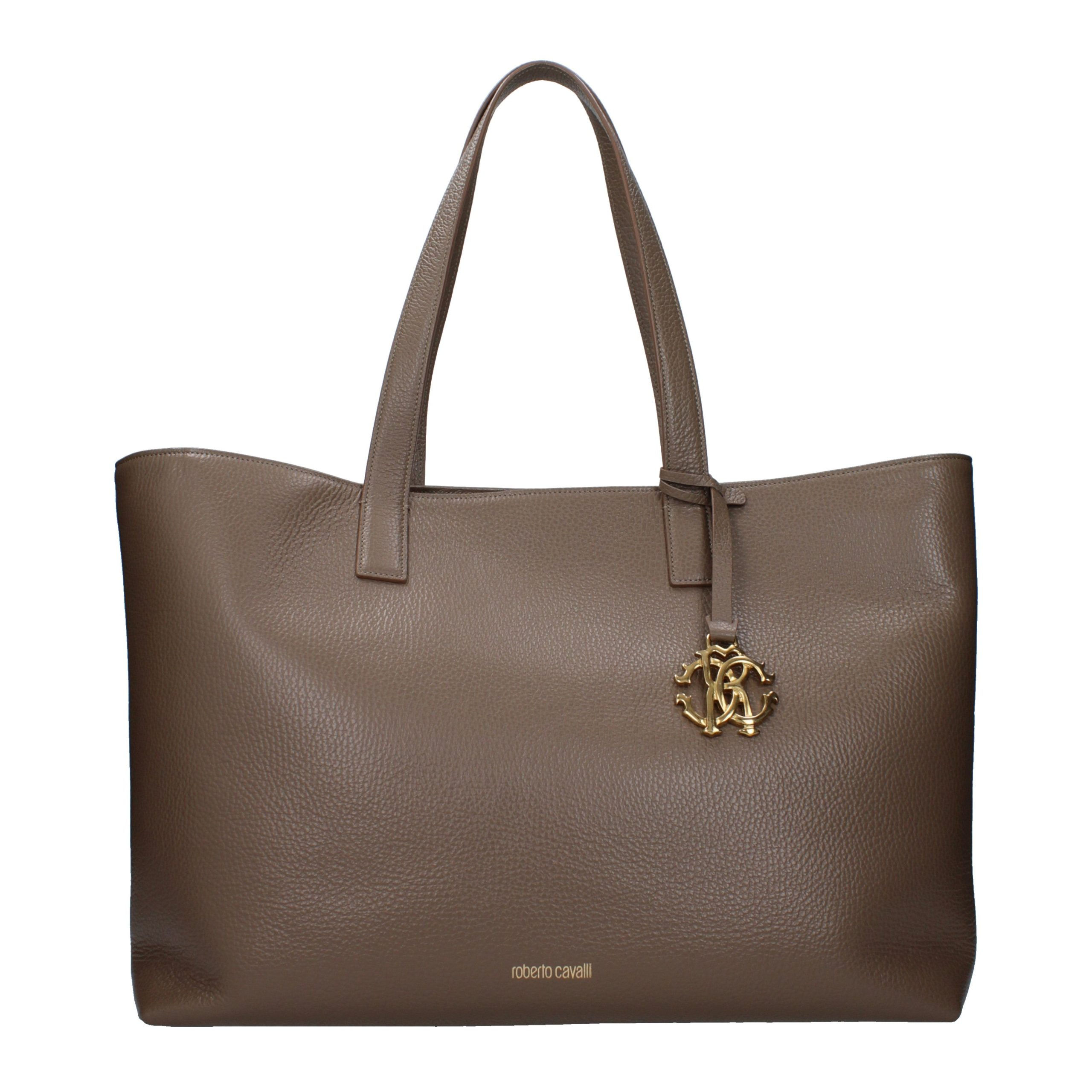 Roberto Cavalli Brown Leather Shoulder Bag