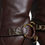 Thumbnail: Dolce & Gabbana Brown Leather Gold Tone Logo High Boots Shoes