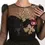 Thumbnail: Dolce & Gabbana Black Gold Crystal Heart A-line Dress