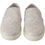 Thumbnail: Dolce & Gabbana White Leather Lace Slip On Loafers Shoes