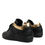 Thumbnail: Leather Crown Black Gold Lace Up Low Top Women Sneakers Shoes