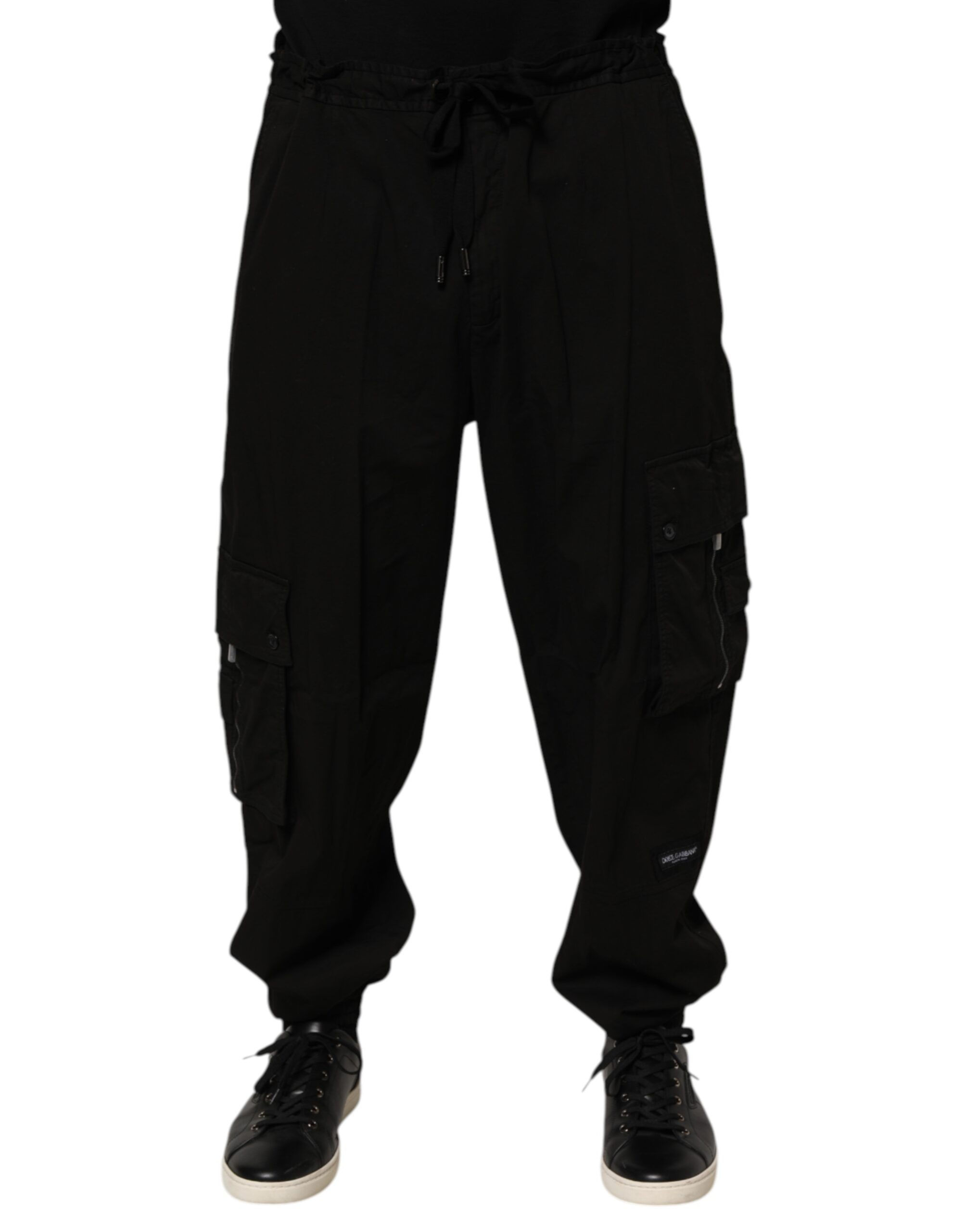 Dolce & Gabbana Black Cotton Cargo Jogger Sweatpants Pants
