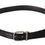 Thumbnail: Dolce & Gabbana Black Calf Leather Silver Logo Metal Buckle Belt