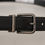 Thumbnail: Dolce & Gabbana Black Plain Leather Vintage Logo Metal Buckle Belt