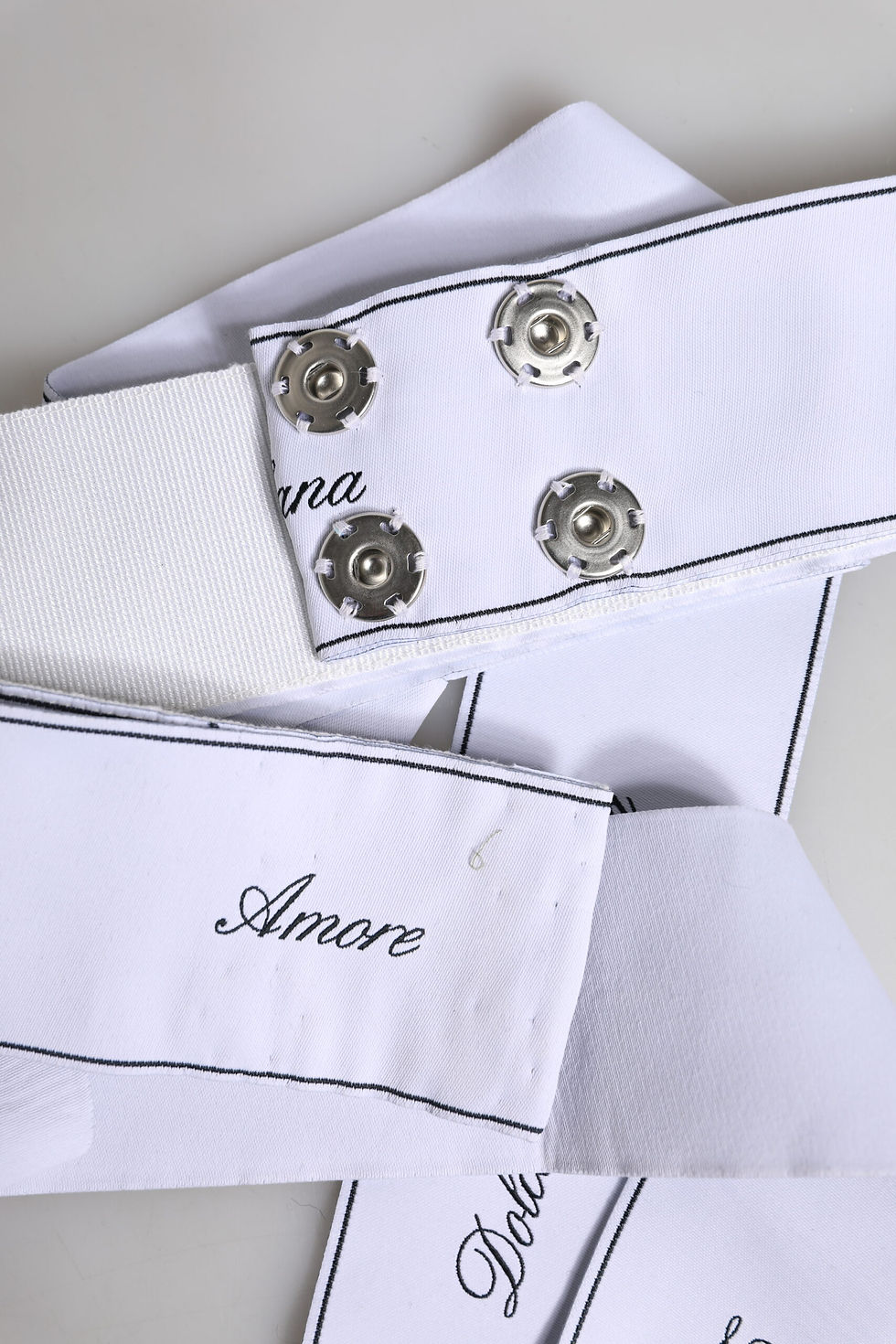 Thumbnail: Dolce & Gabbana White Waist Ribbon Wide Bow Logo Belt