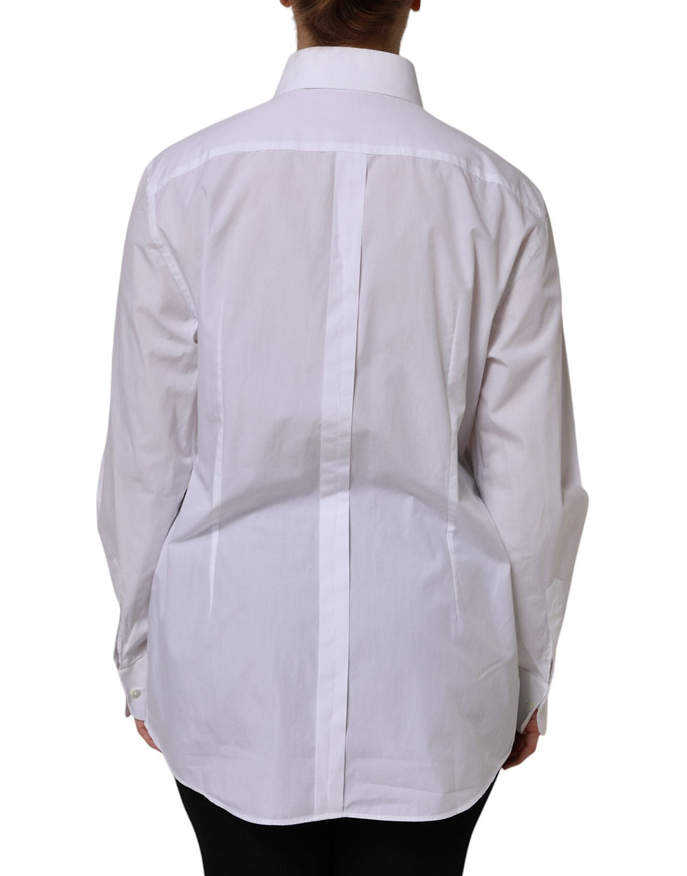 Thumbnail: Dolce & Gabbana White Cotton Long Sleeves Collared Top Shirt